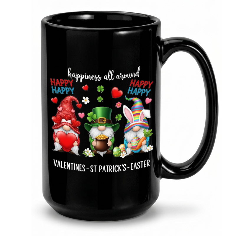 Festive Holiday Gnomes Illustration Mug