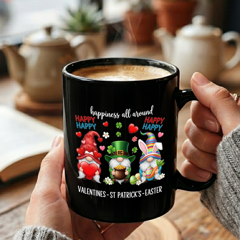 Festive Holiday Gnomes Illustration Mug