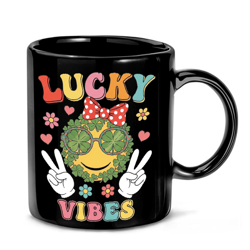 Lucky Clover Emoji Face Mug