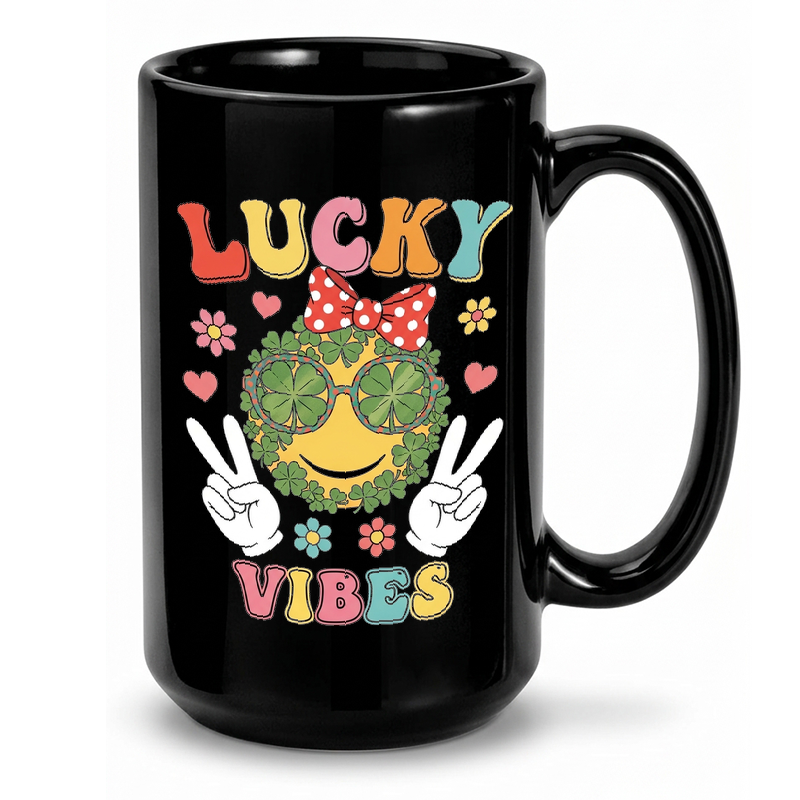 Lucky Clover Emoji Face Mug