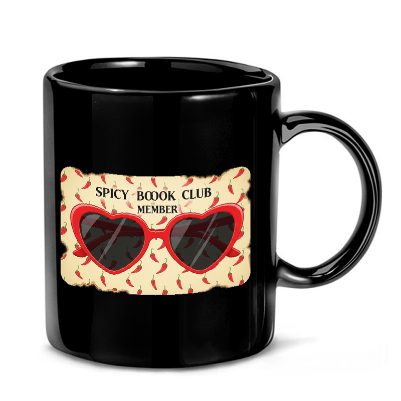 Spicy Book Club Library Card Mug