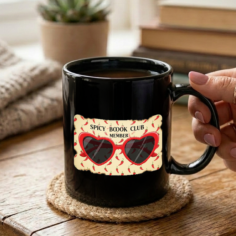 Spicy Book Club Library Card Mug