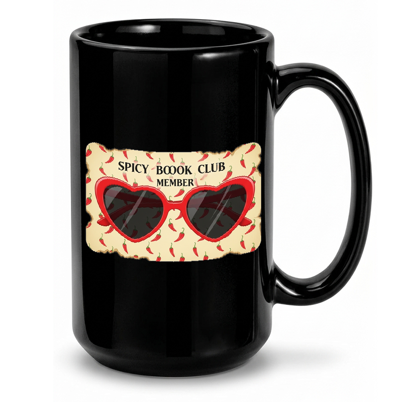 Spicy Book Club Library Card Mug