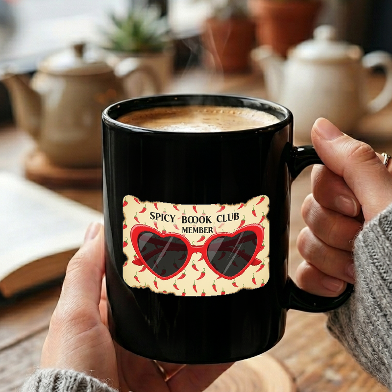 Spicy Book Club Library Card Mug
