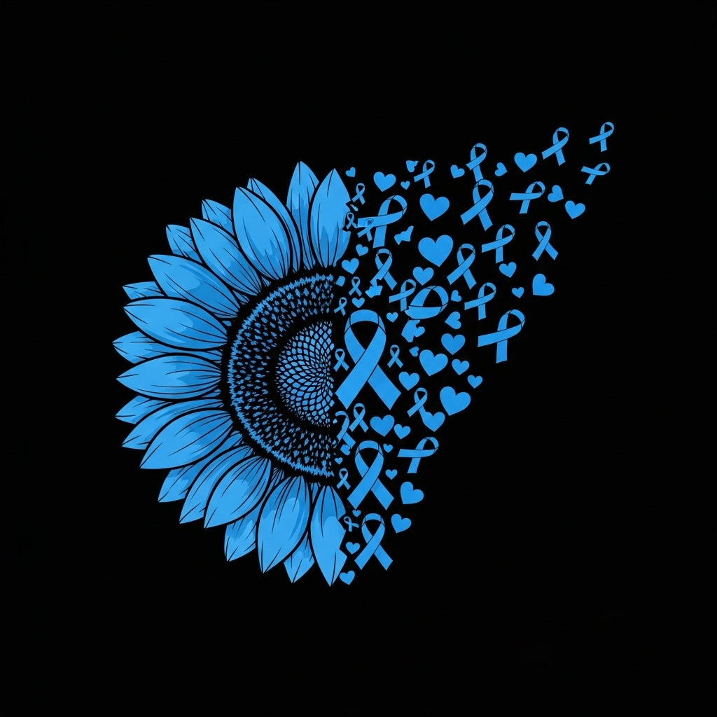 Blue Sunflower Cancer Awareness Mug