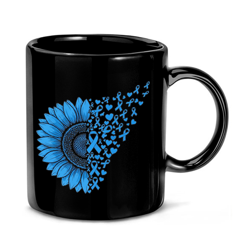 Blue Sunflower Cancer Awareness Mug