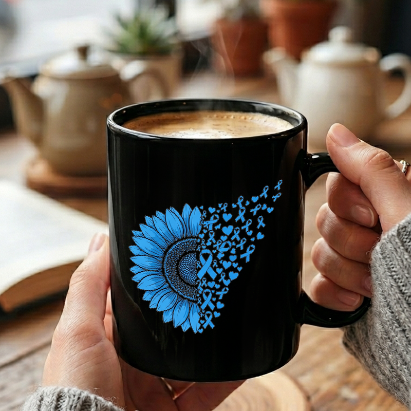 Blue Sunflower Cancer Awareness Mug