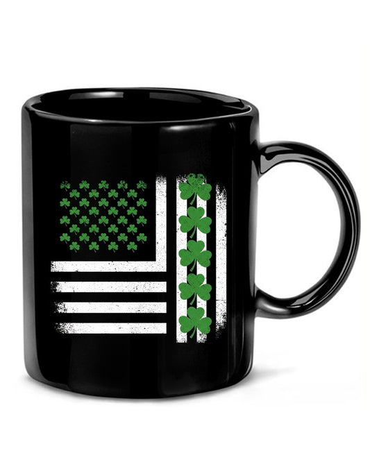 Distressed US Flag Shamrock T-Shirt | St. Patrick's Day - Mockup