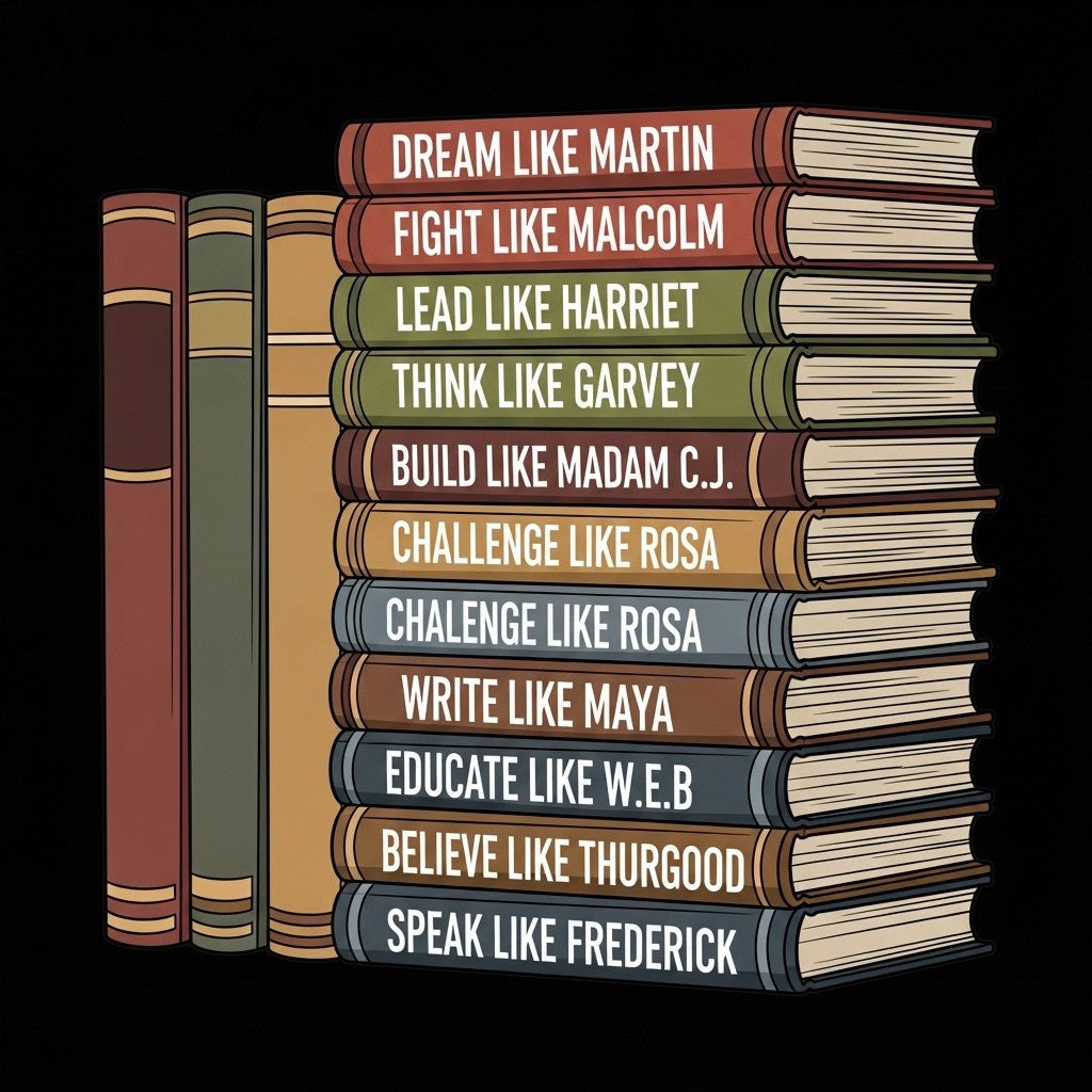Iconic Black Leaders Books Tee | Black History Month Tribute - Design