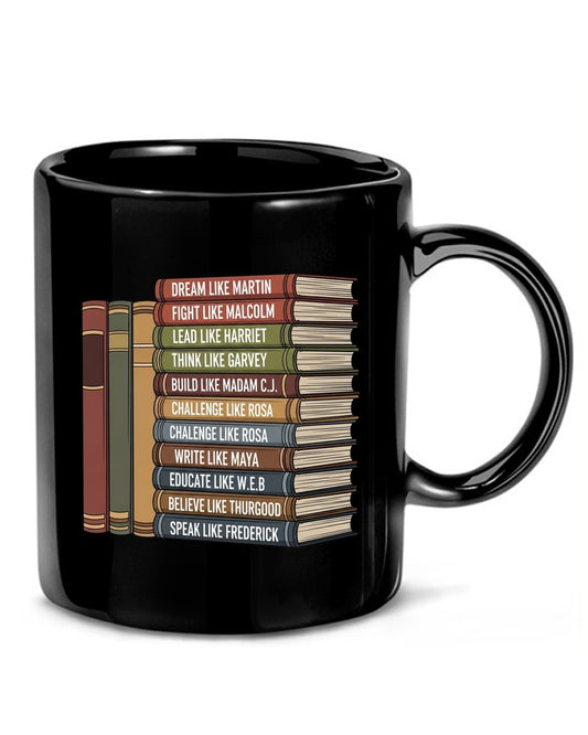 Iconic Black Leaders Books Tee | Black History Month Tribute - Mockup