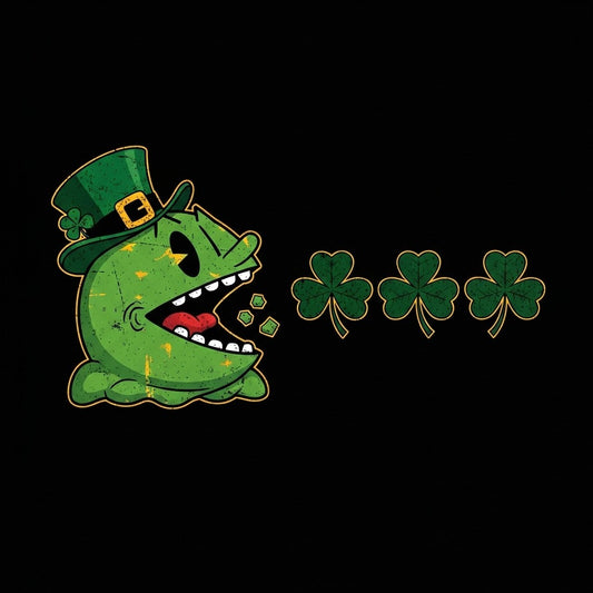Retro Gamer St. Patrick's Day Mug - Shamrock Muncher - Design