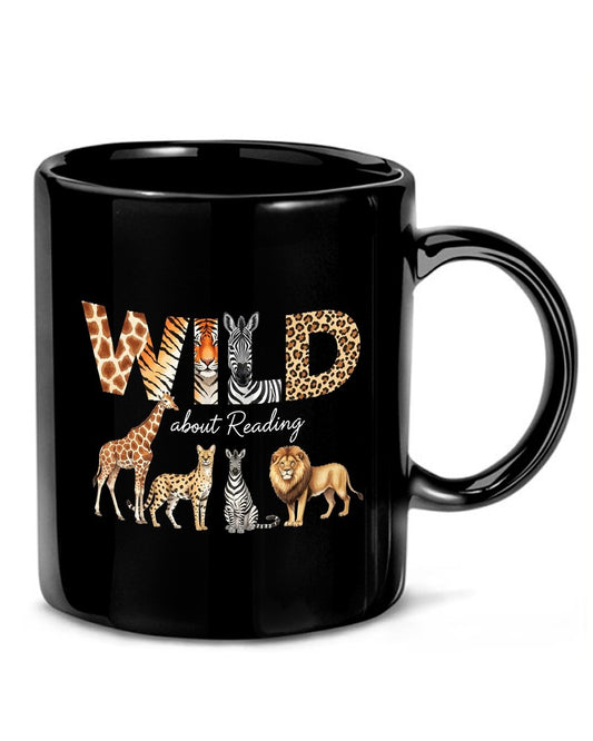 Wild About Reading T-Shirt | Animal Print Book Lover Tee - Mockup