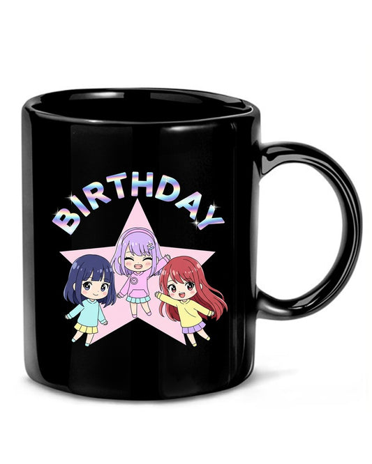 Y2K Kpop Chibi Birthday Girl Holographic Tee - Mockup