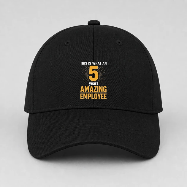 5Th Work Anniversary on black Hats