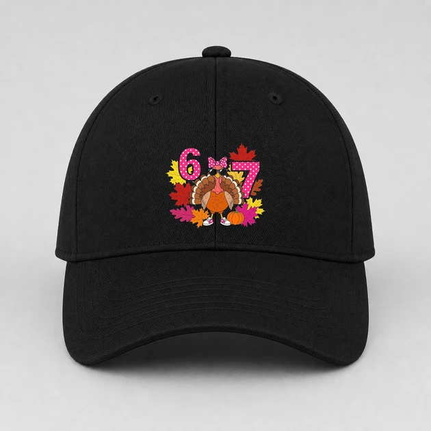 6 7 Thanksgiving Meme on black Hats