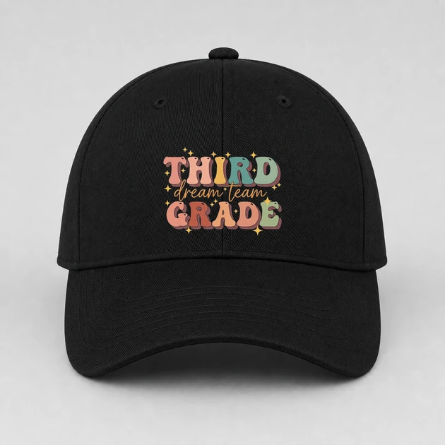 3Rd Grade Dream Team on black Hats