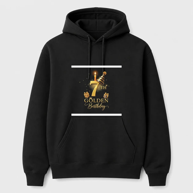 7 Years Old on black Hoodies