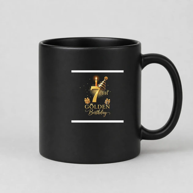 7 Years Old on black Mugs