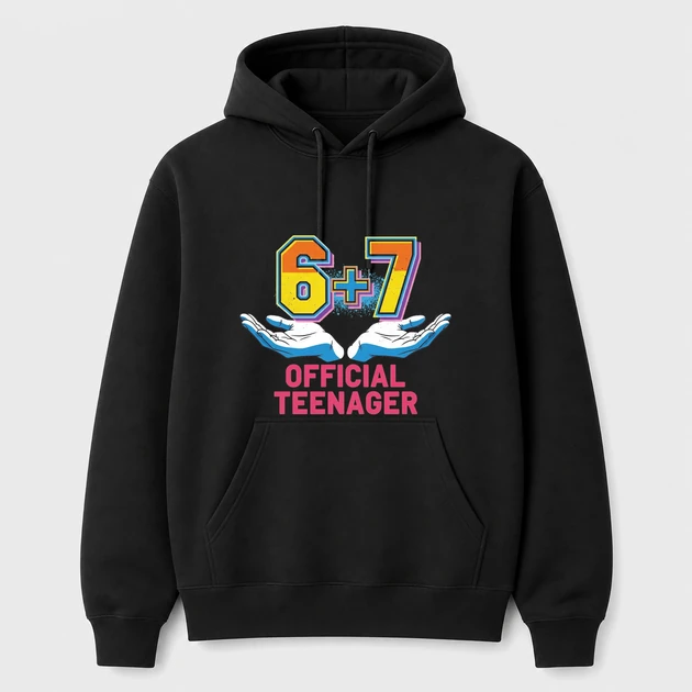 6 7 Birthday Meme on black Hoodies