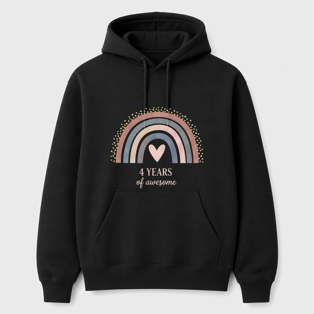 4 Years Of Awesome on black Hoodies